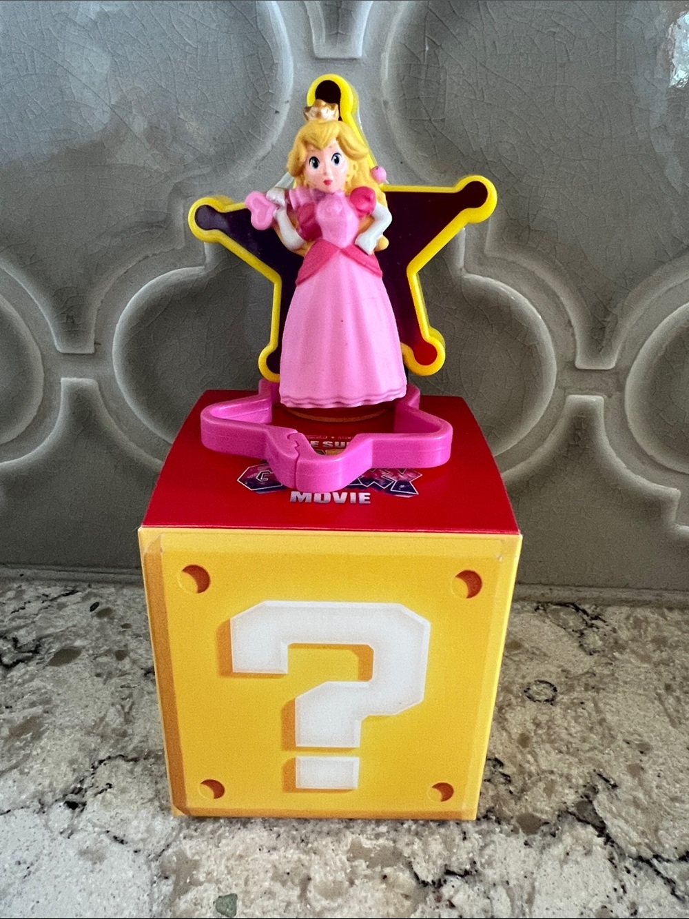 4/$14 Super Mario Bros Galaxy Movie McDonalds Toy, Princess Peach, NWB
